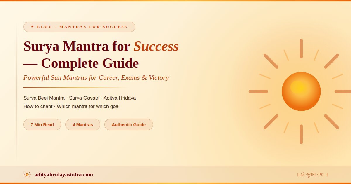 Surya Mantra for Success - 4 Powerful Sun Mantras for Career Exams and Victory